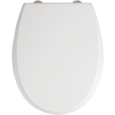 WENKO Abattant WC avec frein de chute Furlo, abattant WC clipsable avec fixation inox, Duroplast anitbactérien, 35 x 43.5 cm, Blanc
