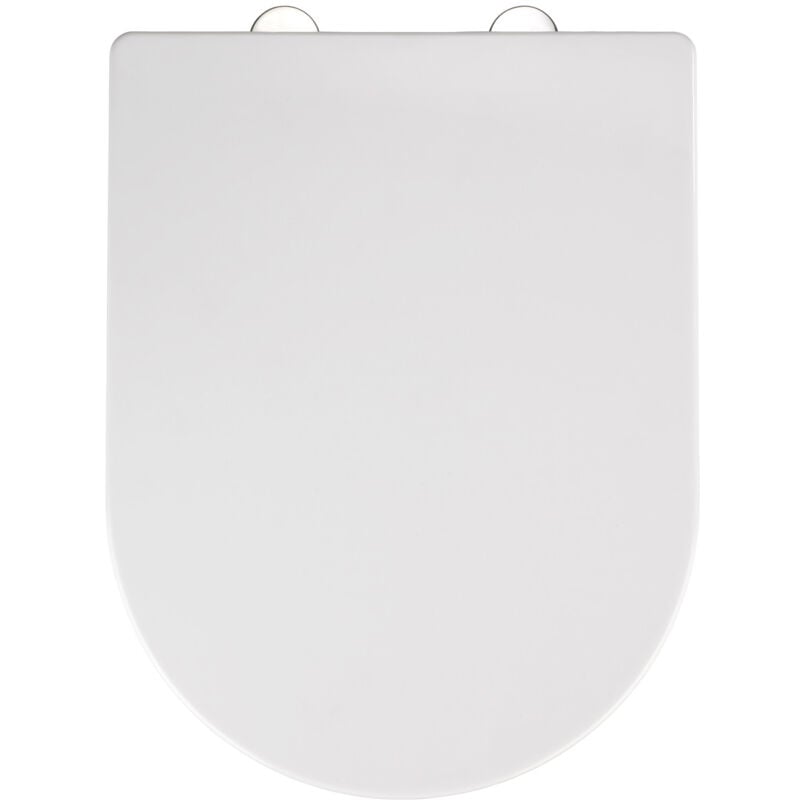 Abattant WC WENKO Calla blanc Easy Close 35,5 x 47 cm abattant wc silencieux design universel thermoplastique anti-bactérien frein de chute en