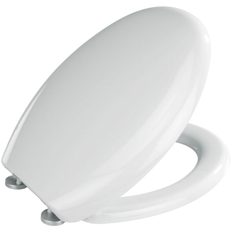 Wenko - Abattant wc avec frein de chute Premium Mira 'Easy-Close', abattant wc clipsable avec fixation en acier inox 'Fix-Clip', Thermoplastique,