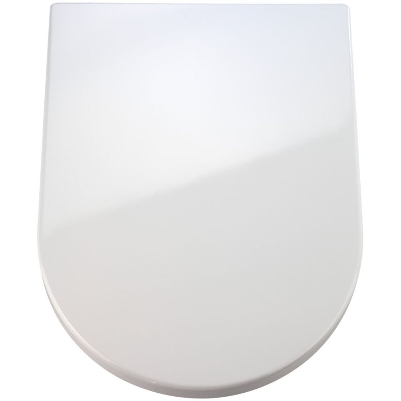 Wenko - Abattant wc Premium Palma Frein de chute, Clipsable avec fixation en acier inox, Duro Plast incassable et hygiénique, 35,7 x 46,5 cm, Blanc