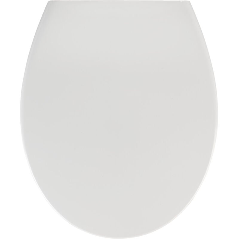Wenko - Abattant wc Samos avec frein de chute, Lunette toilettes clipsable avec fixation inox, Duro Plast hygiénique, 37,5x44,5 cm, Blanc
