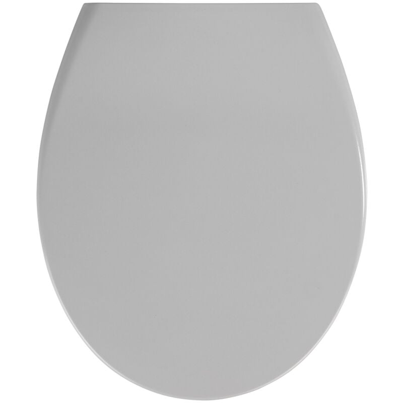 Wenko - Abattant wc avec frein de chute Samos, abattant wc clipsable avec fixation inox, duroplast, 37,5x44,5 cm, gris clair
