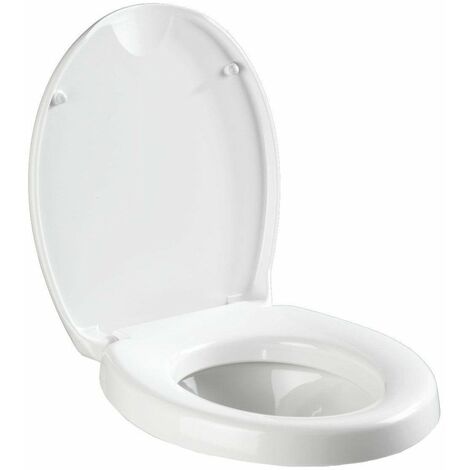 Wenko – Abattant WC Duroplast blanc – Mécanisme Easy Close – Fixation antirouille – Dimensions 37x43,5 cm – Surface résistante aux rayures