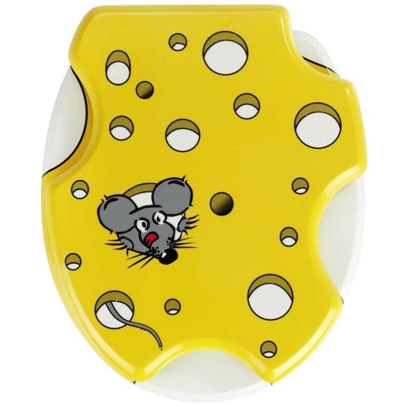 Wenko - Abattant wc Original 3D Speedy abattant wc avec fixation inox, Lunette wc résistante et facile à nettoyer, mdf, 37 x 44,5 cm, multicolore