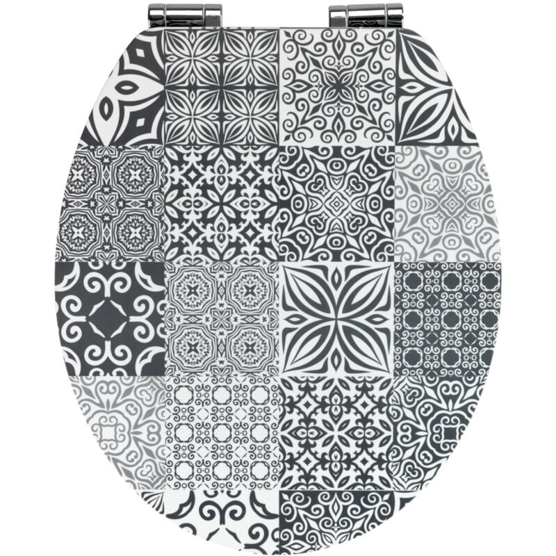 Wenko - Abattant wc Portugal mdf gris 37.5 x 44 cm easy close abattant wc fermeture silencieuse abattant wc design abattant wc décoré abattant wc