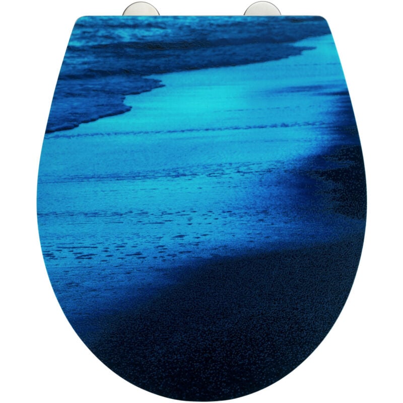 Wenko - Abattant wc Original surface relief Deep Sea, abattant wc avec frein de chute 'easy close', fixation acier inox'fix clip', Duroplastique,