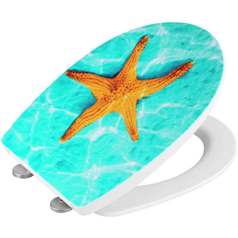 Wenko - Abattant wc Original Tonga, abattant wc avec frein de chute 'easy close', fixation acier inox 'fix clip', Thermoplastique, 36,5x45 cm,