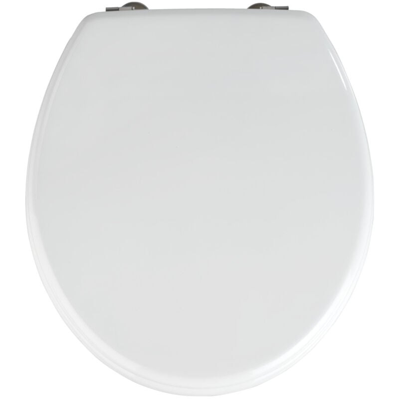Wenko - Abattant wc Prima blanc mdf sans amortisseur 37x41 cm abattant wc lourd en bois blanc facile à nettoyer abattant wc universel rond avec
