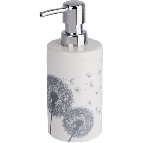 Wenko Astera Flüssigseifen-Spender Fassungsvermögen 0.36 L, Keramik, 7 x 8,5 x 18 cm