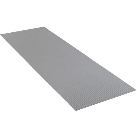 WENKO Badematte Grau, 65 x 200 cm, zuschneidbar, Grau, Kunststoff grau - grau