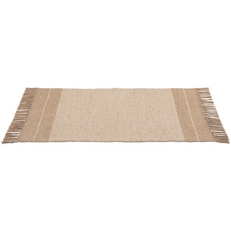 WENKO Badematte Pica, 70 % Jute-Anteil, Beige, Jute natur, Baumwolle