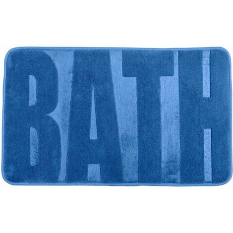 WENKO Badteppich Memory Foam Bath, Fjord Blue, 50 x 80 cm, Blau, Polyester blau, Polyurethan , Kunststoff (SBR) - blau