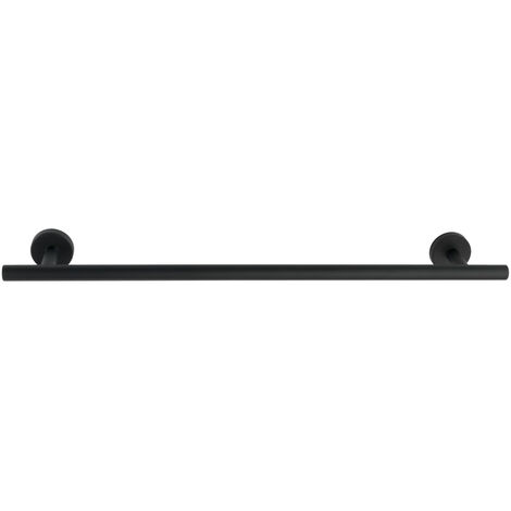 WENKO Badetuchstange Uno 60 cm Schwarz matt BosioBlack Schrauben Wandserien - Bad