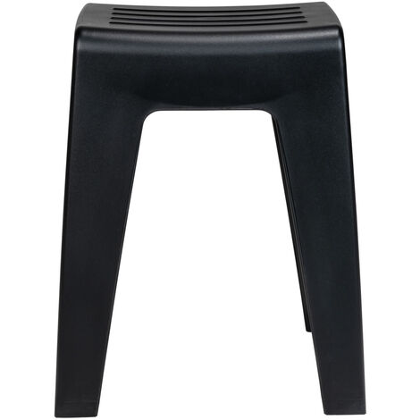 WENKO Badhocker Kumba Schwarz, Stabile Qualität aus Kunststoff, Schwarz, Polypropylen schwarz