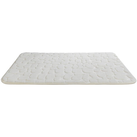 WENKO Badteppich Memory Foam Pebbles Beige, 50 x 80 cm, Beige, Polyester beige, Polyurethan