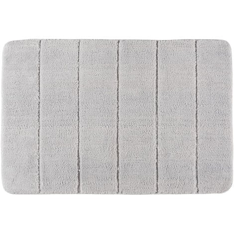 WENKO Badteppich Steps Marine Blue, 60 x 90 cm, Mikrofaser, Blau, Polyester blau - blau