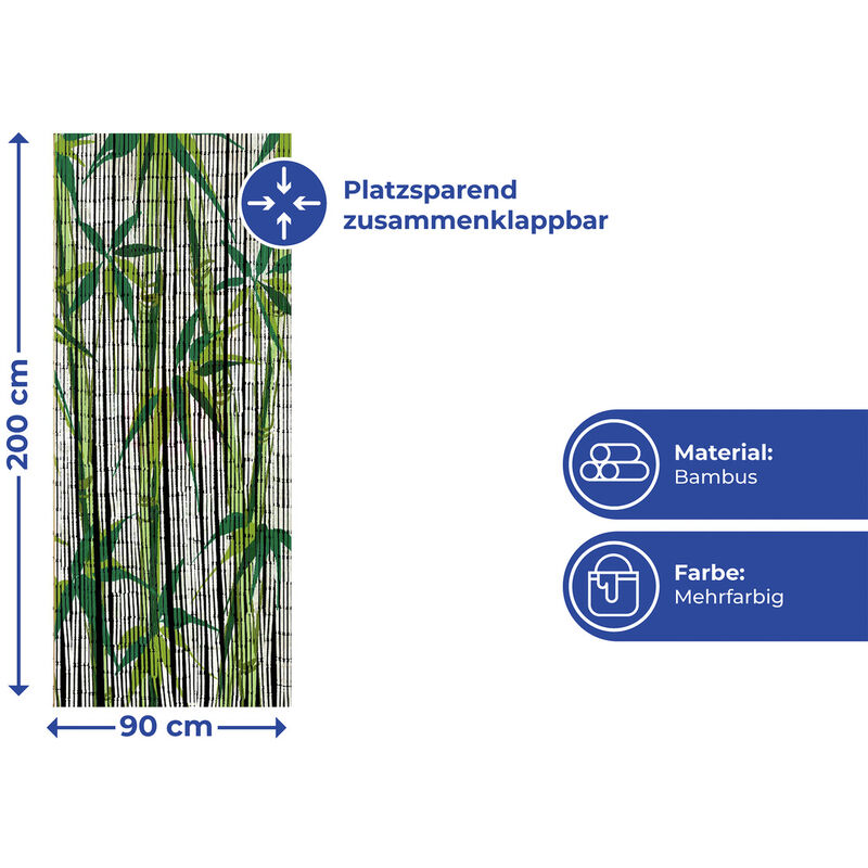 Türvorhang Fliegenschutz Bambusvorhang Dekovorhang Vorhang Bamboo 90x200