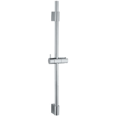 Wenko – Barre de douche 70 cm en acier inoxydable noir mat – Support ajustable pour douchette – Résistante à la corrosion – Installation murale facile