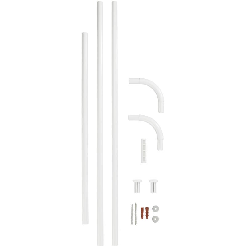 Barre de douche d'angle universelle Wenko Longueur adaptable avec 3 possibilités de combinaison, Matériel de fixation inclus, Aluminium inoxydable,