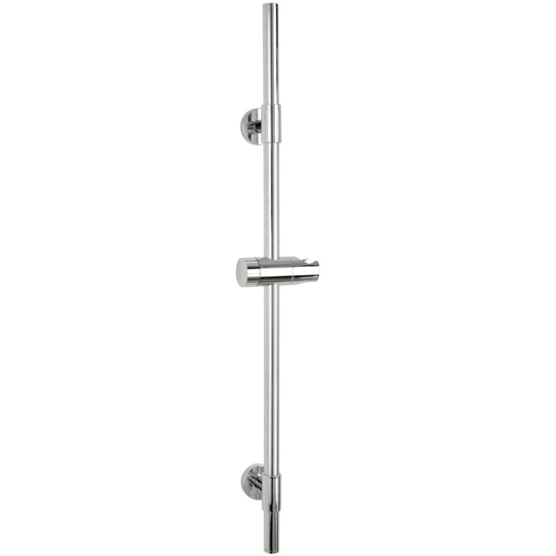 Wenko - Barre de douche Basic pour douche ou baignoire en inox avec support pommeau de douche et support mural coulissant, 1,9x66cm, chrome