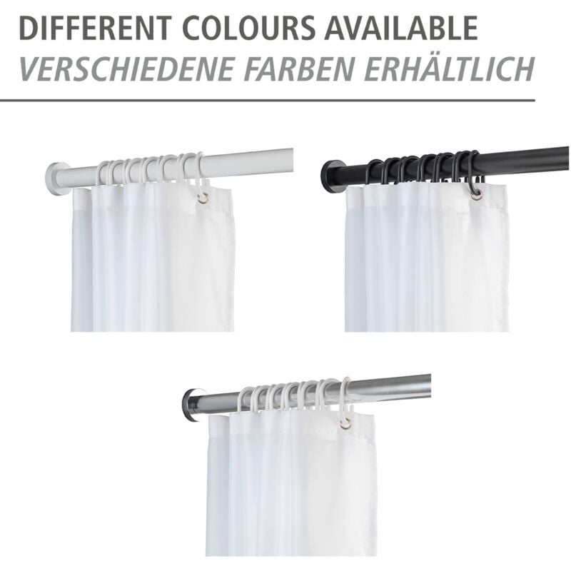 Barre de douche extensible Luz Wenko tringle rideau de douche armoire télescopique, fixation sans perçage par torsion, aluminium
