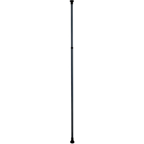 Wenko – Barre dressing extensible 165-300cm – Acier noir – Pieds antidérapants – Fixation sans perçage – Pour rangement vêtements et accessoires