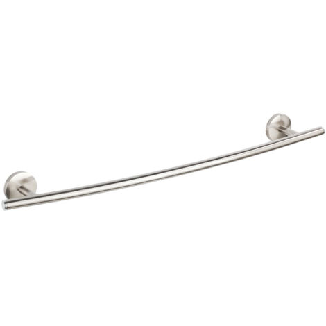 Wenko – Barre porte-serviettes mural 58x5x9 cm – Zinc inox moulé – Fixation murale avec vis et chevilles – Design mat dépoli