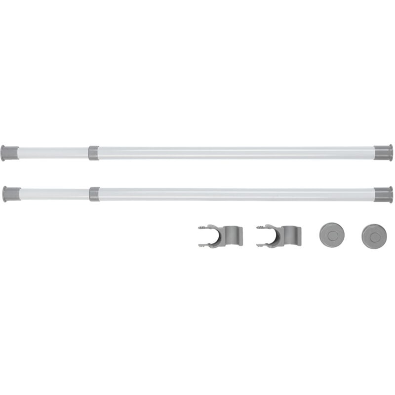 Lot de 2 barres porte vêtements télescopique pour série herkules Wenko tringle à vêtement extensible, dressing sur mesure, métal blanc, 3 x75-120cm