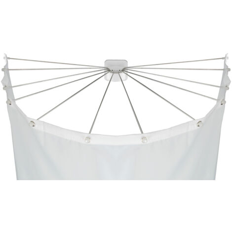 Wenko – Barre pour rideau de douche 12 bras – Acier inoxydable – Dimensions 96 x 10,5 x 72 cm – Compatible avec rideaux standards