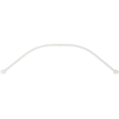 Wenko – Barre pour rideau de douche ajustable 80/90 cm – Aluminium blanc – Installation simple avec matériel inclus – Compatible avec tous les rideaux standards