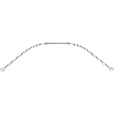 Wenko – Barre pour rideau de douche 80 x 80 cm – Aluminium chrome – Compatible douches d'angle – Installation rapide avec vis et chevilles