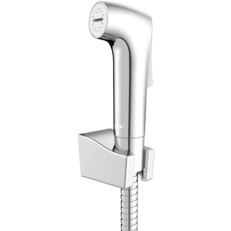 WENKO Bidet-Set Watersaving, 120 cm, Silber glänzend, Kunststoff (ABS) chrom