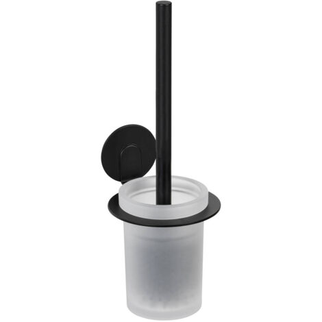 Wenko BIVIO Brosse WC Noir Mat Fixation Murale