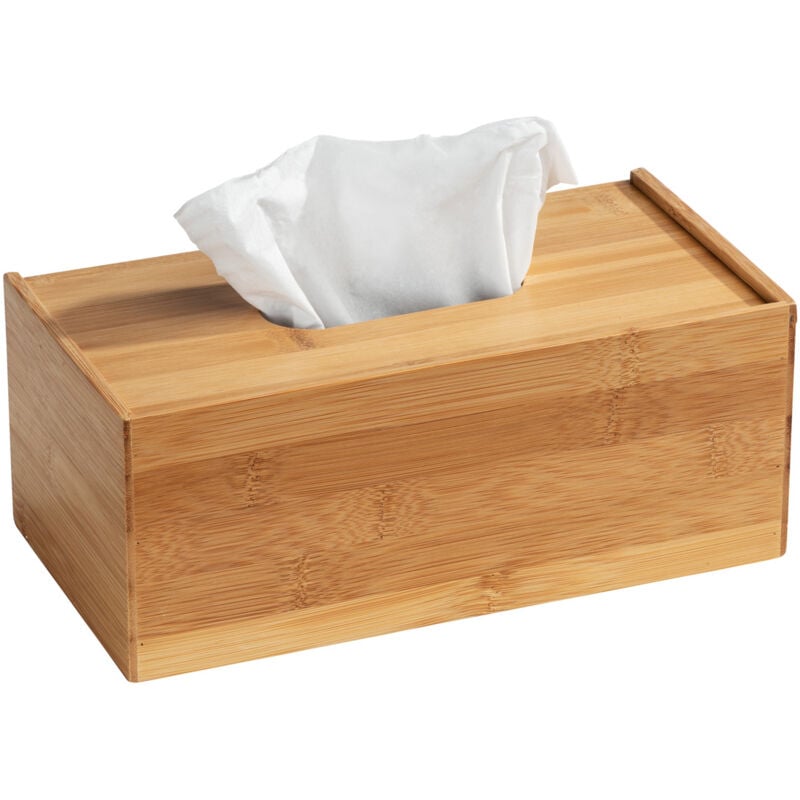 Wenko - Boite à mouchoirs, lingette bambou Terra, boite mouchoirs bois, Bambou, 25x13x10 cm, Marron