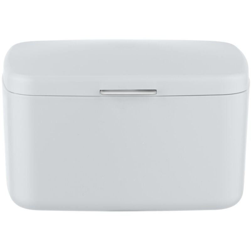 WENKO Boîte avec couvercle Barcelona, Panier de rangement, panier de salle de bain avec couvercle, Plastique sans BPA, 19,5x11x16 cm, Blanc