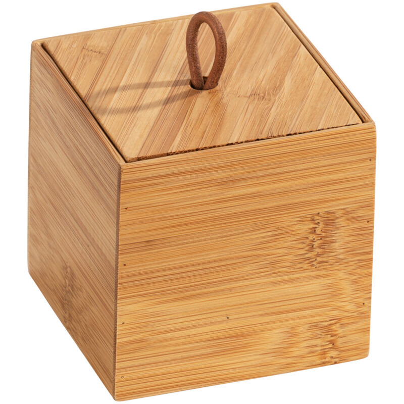 Wenko - Boite de rangement avec couvercle Terra s, petite boite de rangement decorative en bois, Bambou, 15x10x4.5cm, Marron