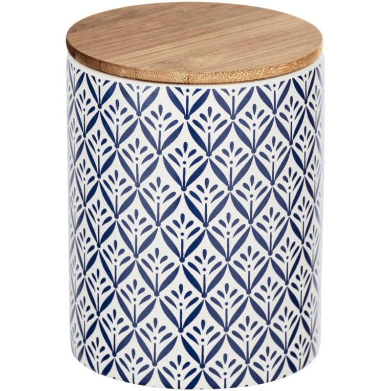 Wenko - Boite de rangement céramique hermétique avec couvercle bambou, Lorca, Capacité 0,95 l, Céramique - Bambou, ø 11x15 cm, multicolore
