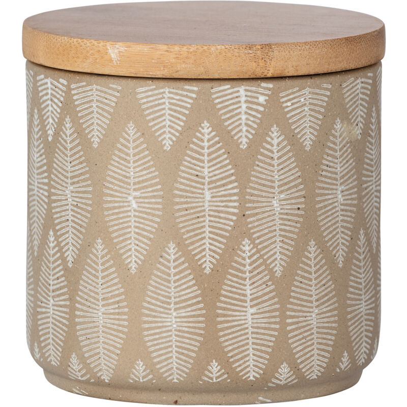 Wenko - Boite rangement Salle de Bain avec couvercle Tupian, Boite à Coton, céramique, ø 10x10,5 cm, beige