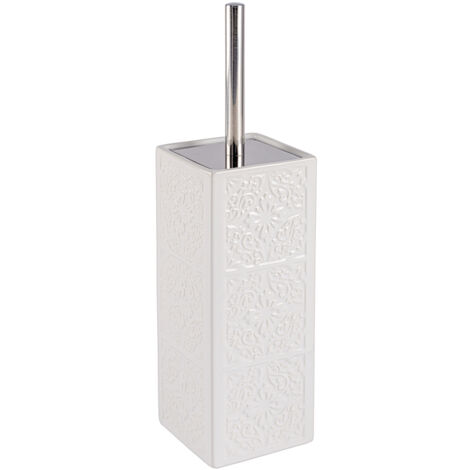 Wenko – Brosse WC céramique Cordoba – Nettoyage hygiénique – Tête noire 6,5 cm – Dimensions 35x9,5x9,5 cm – Finition espagnole-maure