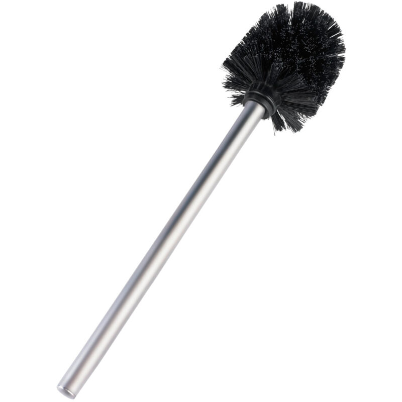Wenko - Brosse wc de rechange pour porte-brosse wc avec manche en acier inox mat, Polypropylène, ø 8x35 cm noir