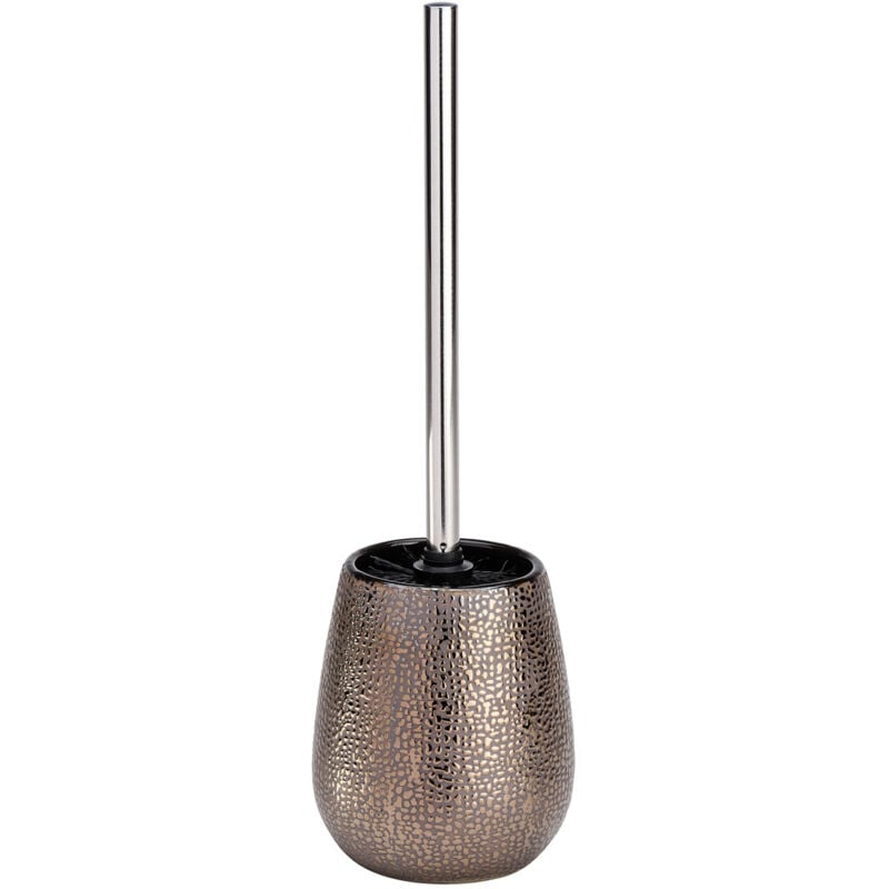 Brosse wc Marrakesh, brosse wc noire, céramique avec vernis brillant, ø 12,5x41 cm, Marron - Wenko