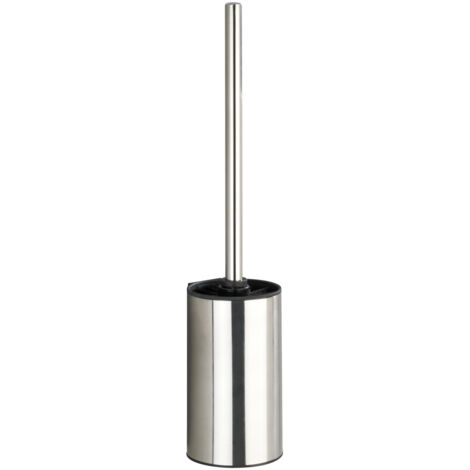 Wenko – Brosse WC murale en acier inox brillant – Fixation Turbo-Loc® sans perçage – Dimensions 8,5 x 40 x 9 cm – Tête remplaçable Ø 7,5 cm