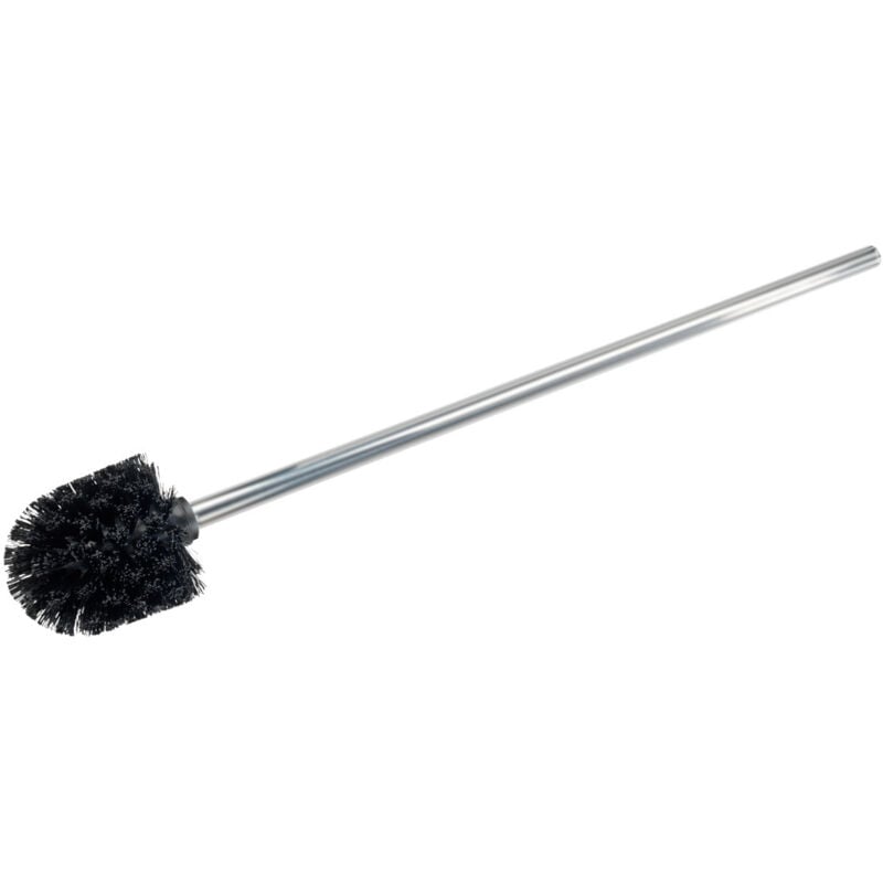 Wenko - Brosse wc noire de rechange pour porte-brosse wc avec manche en acier inox mat, Polypropylène, ø 8,5x60 cm, noir