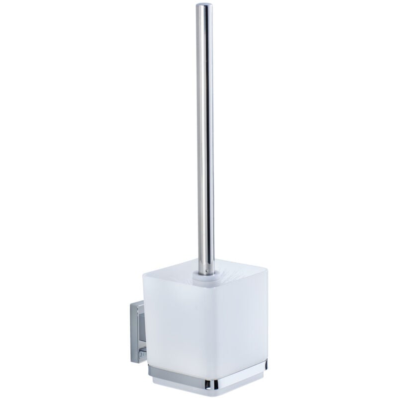 Brosse wc à tête remplaçable Quadro Wenko Système de Fixation Vaccum-Loc® sans perçage, repositionnable, Jusqu'à 33kg, Acier Inox, 9,5x37x12,5 cm,