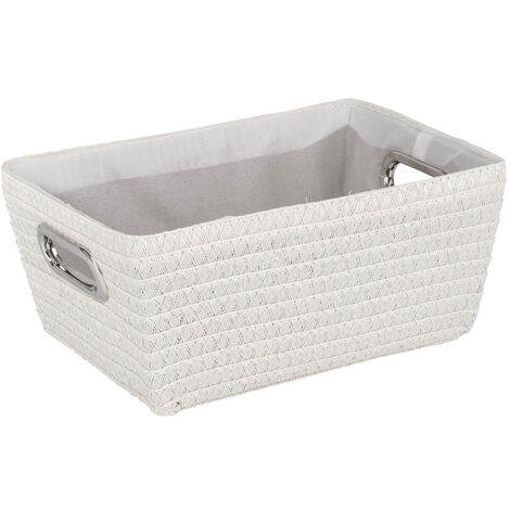 WENKO Cesta de baño cromo marrón