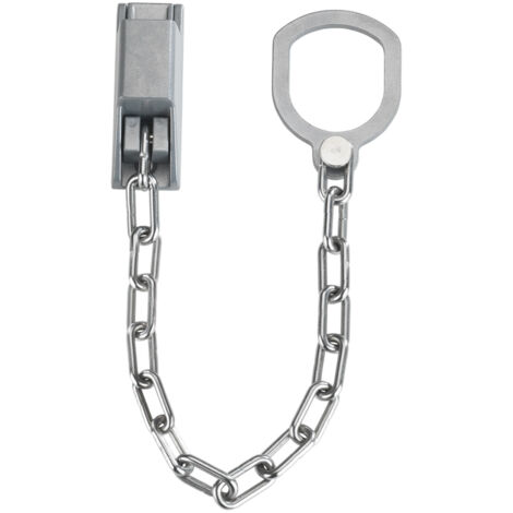 Wenko – Chaîne de porte verrouillable – Anti-intrusion – Protection optimale sans perçage – Adaptée portes métalliques et en verre – 30 x 7 x 2,5 cm – Argent mat