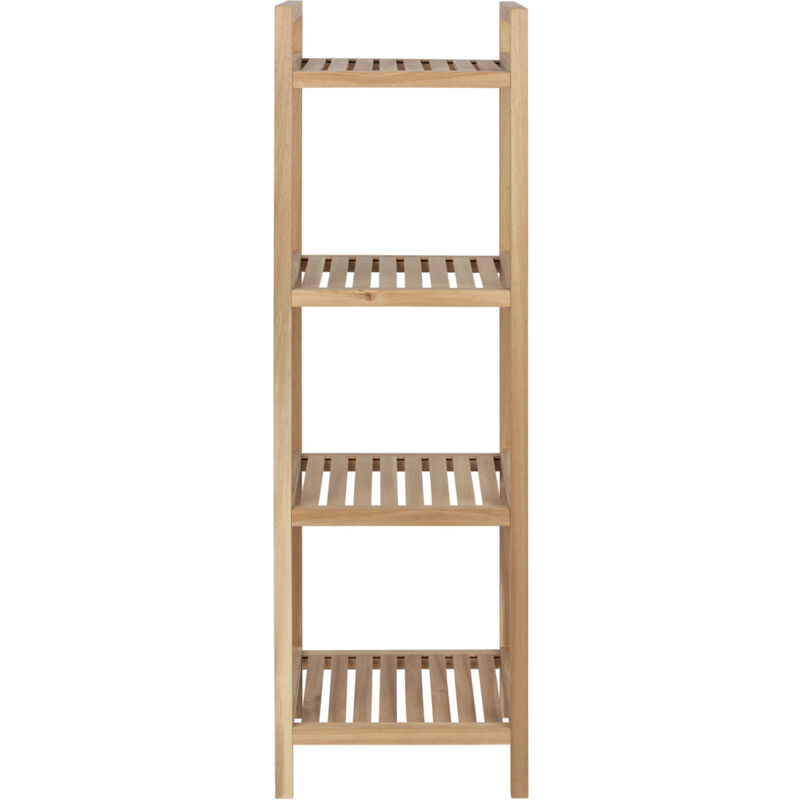 Wenko - Colonne meuble rangement, étagère en bois sur pied Acina, 4 niveaux, Bois certifié fsc®, 35x110x35 cm, Marron