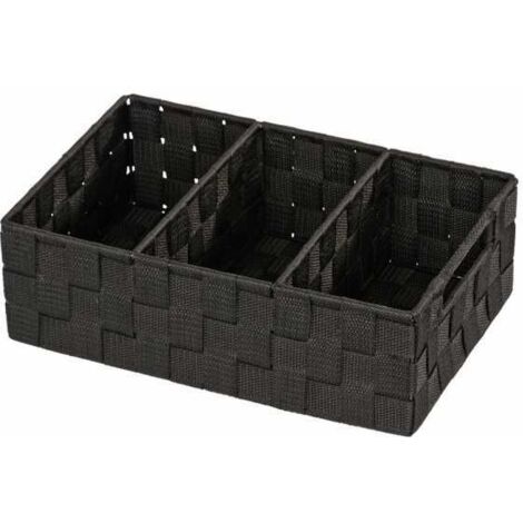 Wenko Contenitore Adria nero con maniglia - con maniglia Capacità: 6 l, Polipropilene, 32 x 10 x 21 cm, Nero
