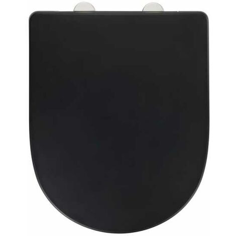 WENKO Copriwater Exclusive n° 3, sedile WC con chiusura automatica, per Villeroy & Boch O. novo e ceramiche comuni, copriwater in duroplast antibatterico, 36,5 x 45 cm, nero
