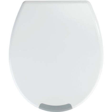WENKO Copriwater Secura Comfort L con rialzo per WC per adulti 8cm, copriwater con freno di caduta, fino a 300 kg, Duroplast, 37x44 cm, bianco
